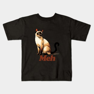 Meh Siamese Cat Kids T-Shirt